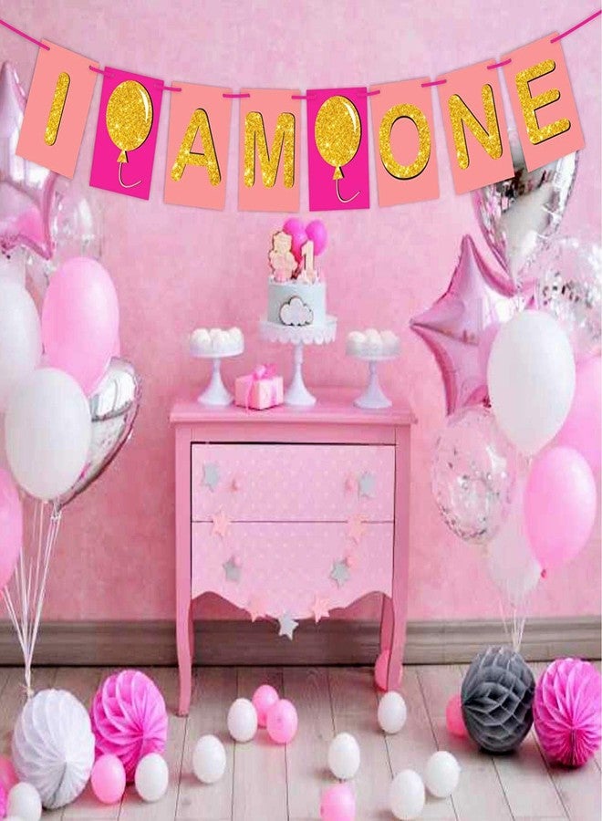 Infispace® First Birthday Bunting Banner for Party Decoration (Pink) - Image 2